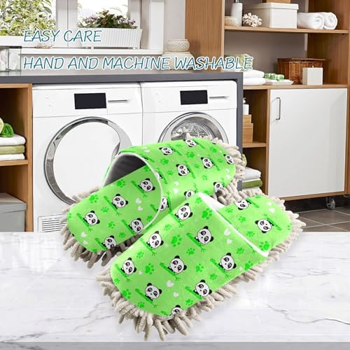 Burbuja Cartoon Pandas Mop Slippers for Home Kitchen