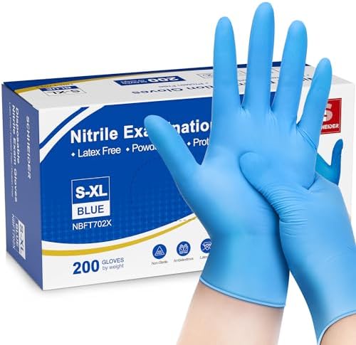 Schneider Nitrile Exam Gloves 4 Mil Powder-Free Latex-Free Blue