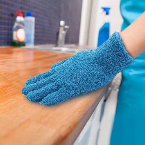 Grevosea 2 Pairs Microfiber Dusting Gloves