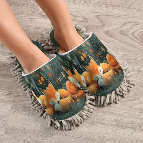 Zhirexin Cartoon Cute Fox Cleaning Slippers
