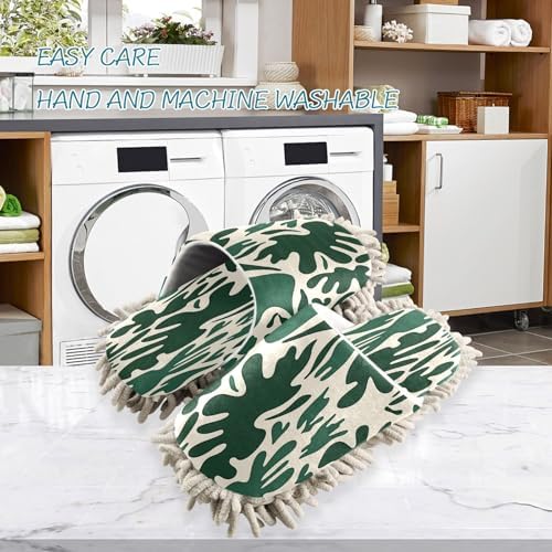 Zhirexin Dark Green Texture Cleaning Slippers