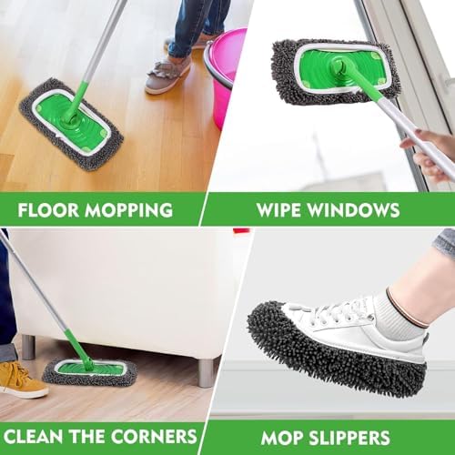8Pcs Reusable Microfiber Mop Pads 2 Pack
