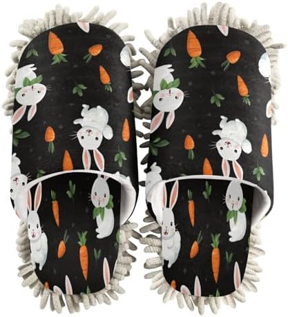 Bulletgxll Cartoon White Rabbit Cleaning Slippers M