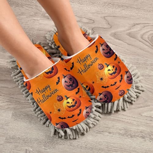 Burbuja Halloween Pumpkins Mop Slippers for Women Men