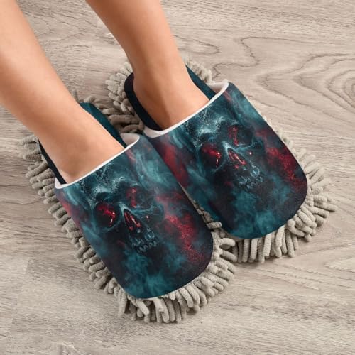 Green Misty Skeleton Microfiber Mop Slippers