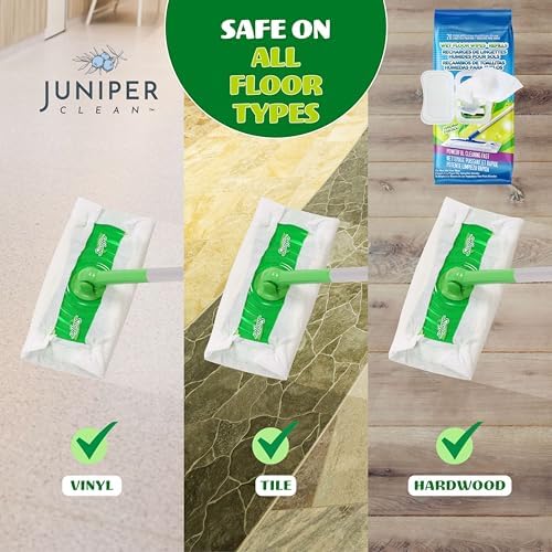 Juniper CLEAN Wet Floor Wipes 20 Count Pack of 3