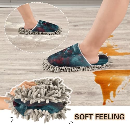 Green Misty Skeleton Microfiber Mop Slippers