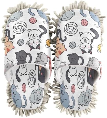 Zhirexin Cute Cartoon Cats Cleaning Slippers
