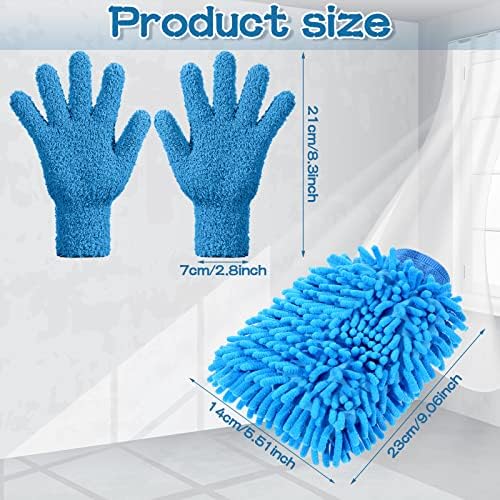 Potchen 6 Pcs Microfiber Cleaning Gloves and Mitt 1