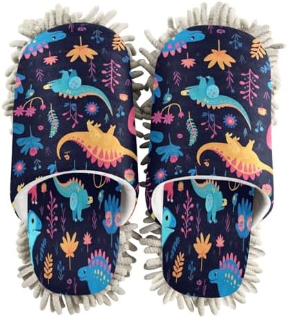 Bulletgxll Colorful Dinosaurs Cleaning Slippers