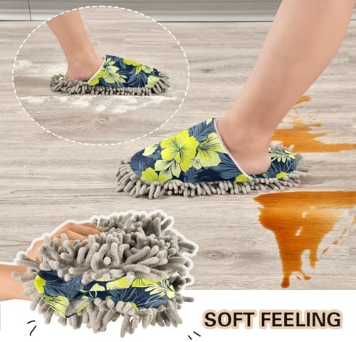 RunningBear Hibiscus Mop Slippers for Easy Cleaning