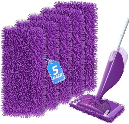 KeeTidy Reusable Mop Pads for Swiffer Wet Jet 5 Pack