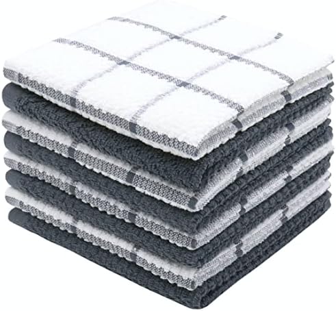 PPAXL Cotton Dish Towels 8pc Set Grey Multi