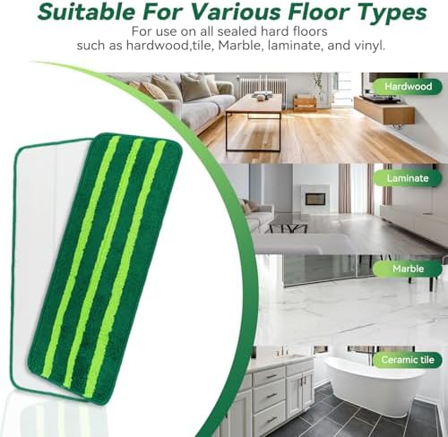 Sgizoku Mop Head Replacement 8 Pack Green