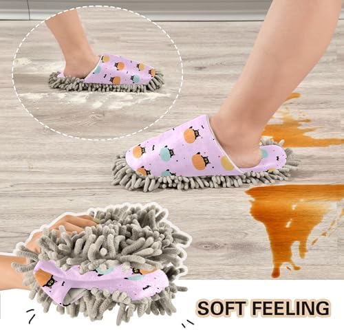 Burbuja Black Cats Mop Slippers for Women Men