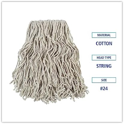 Boardwalk Banded Cotton Mop Heads 24 White Pack Of 12