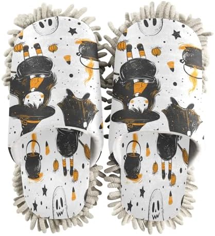 Zhirexin Halloween Mop Slippers for Men Women