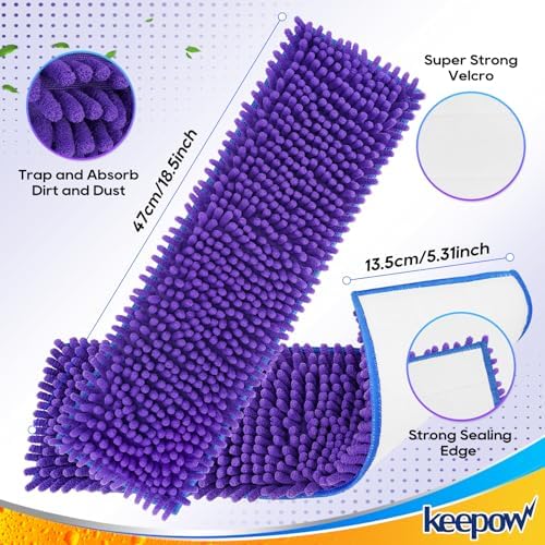 KEEPOW Microfiber Mop Pads 18 Inch 44 Pack