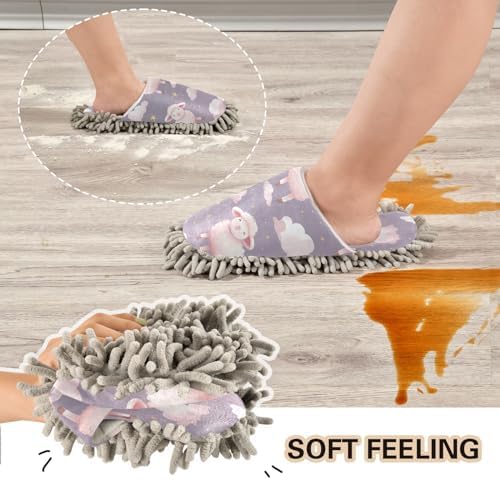 Zhirexin Soft Cleaning Slippers with Microfiber Mop Pad