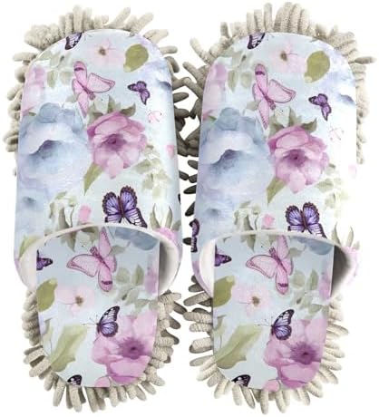 RunningBear Flowers Butterfly Mop Slippers for Women and Men 1