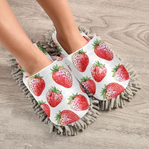 Zhirexin Cartoon Strawberry Cleaning Slippers 1