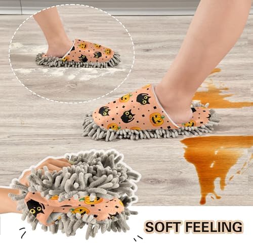 Burbuja Black Cats Mop Slippers for Wet Dry Cleaning