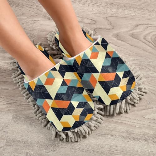 Zhirexin Colorful Lattice Microfiber Cleaning Slippers