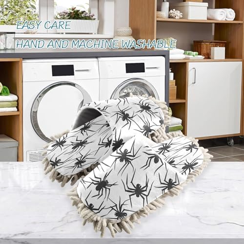 Zhirexin Halloween Black Web Cleaning Slippers