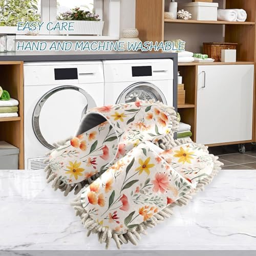 RunningBear Watercolor Flowers Mop Slippers for Home
