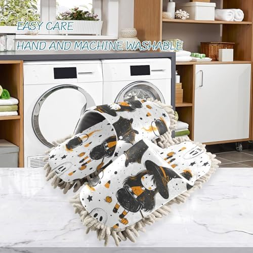 Zhirexin Halloween Mop Slippers for Men Women
