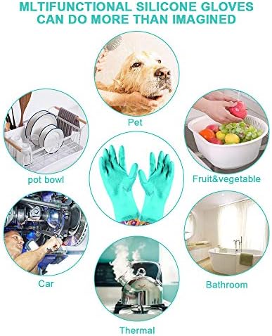 Aixingyun 3 Pair Dishwashing Rubber Gloves Non-Slip