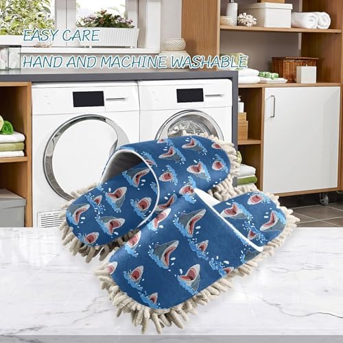 Burbuja Cartoon Sharks Mop Slippers for Home Kitchen