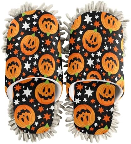 Burbuja Jack O Lantern Mop Slippers for Men Women