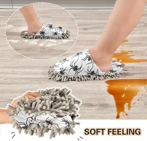 Zhirexin Halloween Black Web Cleaning Slippers
