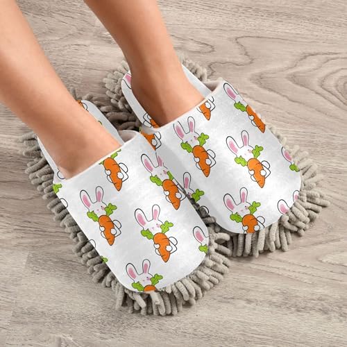Burbuja Cartoon Bunnies Mop Slippers for Women Men
