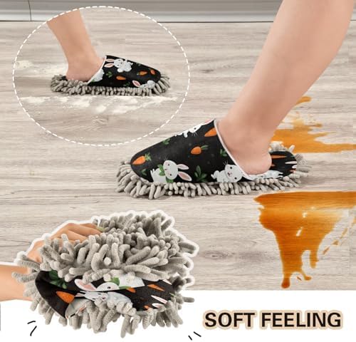 Bulletgxll Cartoon White Rabbit Cleaning Slippers M