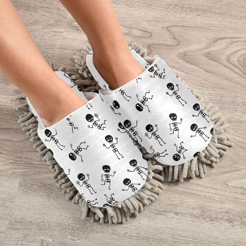 Burbuja Cartoon Skeletons Mop Slippers for Home Cleaning
