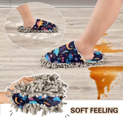 Bulletgxll Colorful Dinosaurs Cleaning Slippers