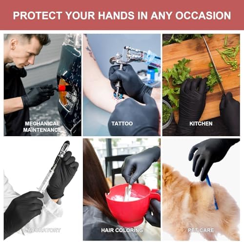 FINITEX Black Nitrile 62mil 50PCS Powder Free Gloves