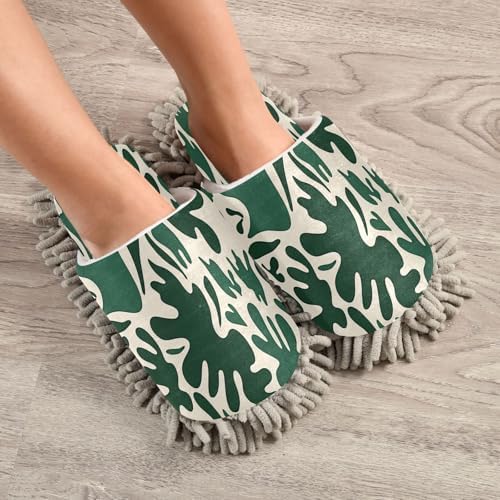 Zhirexin Dark Green Texture Cleaning Slippers