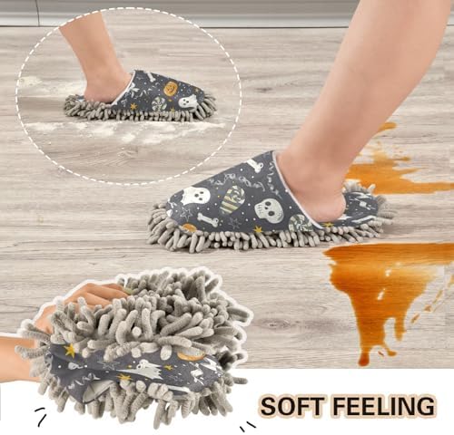 Zhirexin Halloween Cute Spectre Skull Cleaning Slippers