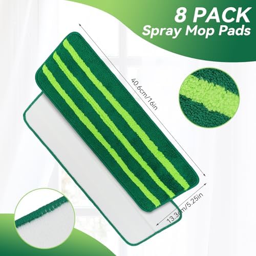 Sgizoku Mop Head Replacement 8 Pack Green