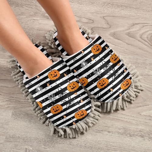 Zhirexin Halloween Striped Cleaning Slippers