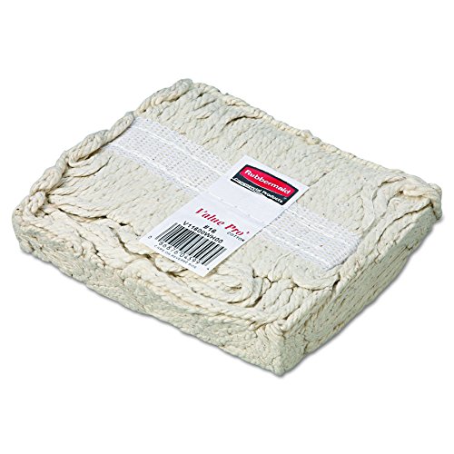Rubbermaid Commercial V11600 WH00 Cotton Wet Mop Head Pack of 12