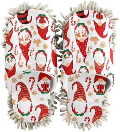 Burbuja Christmas Gnomes Mop Slippers for Women Men 1