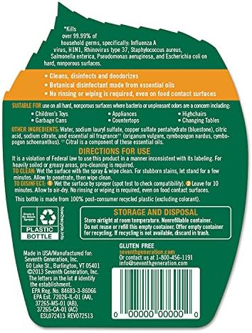 Seventh Generation Botanical Disinfecting Multi-Surface Cleaner 26 oz