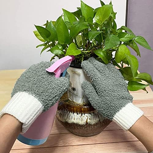 MIG4U Microfiber Dusting Gloves 2 Pairs Gray