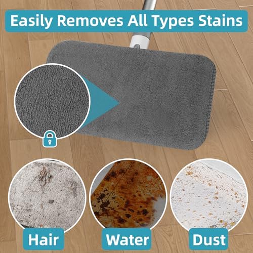 LJGG Microfiber Mop with 4 Pads and Extendable Handle
