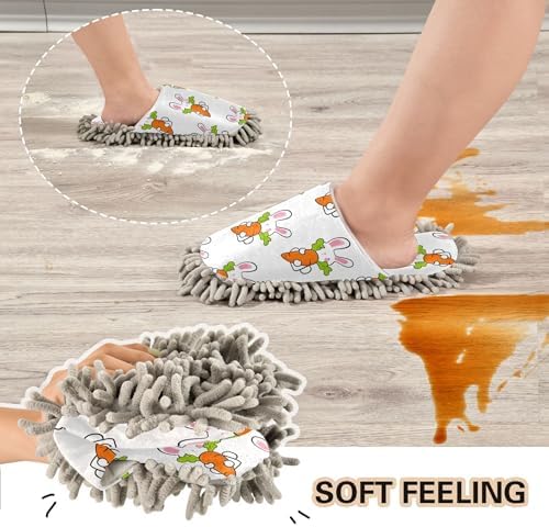 Burbuja Cartoon Bunnies Mop Slippers for Women Men