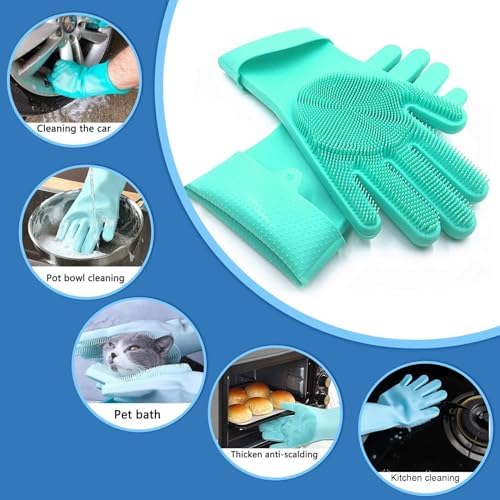 Louis Donn Food Grade Silicone Dish Scrub Gloves Reusable High Heat Resistant
